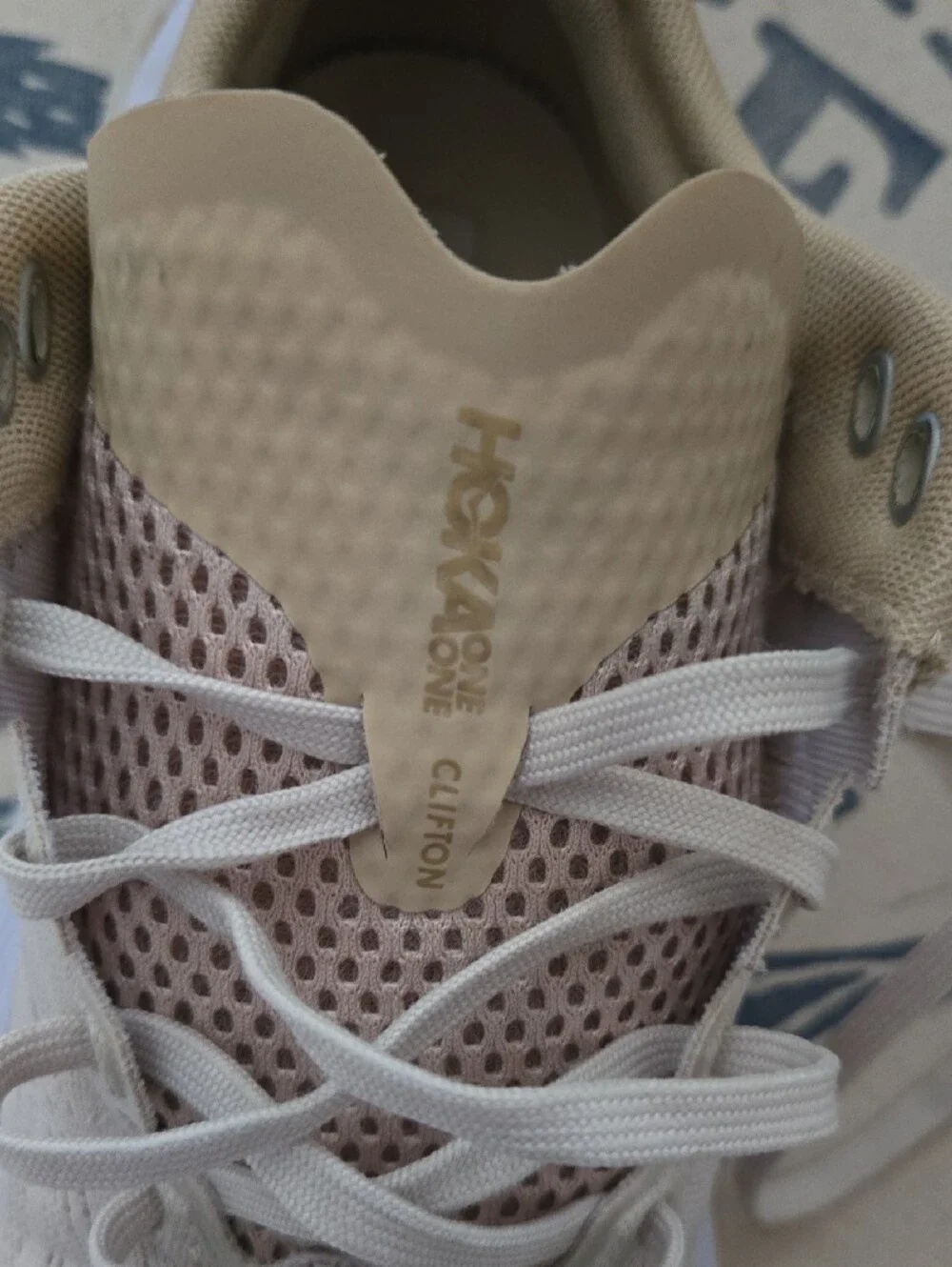 Hoka Clifton Edge Women's Running Shoes in Almond Milk/ Beige